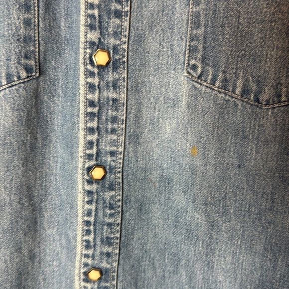 LEVIS VINTAGE RED TAG SLEEVELESS DENIM PEARL SNAP DOWN SHIRT - Picture 3 of 7